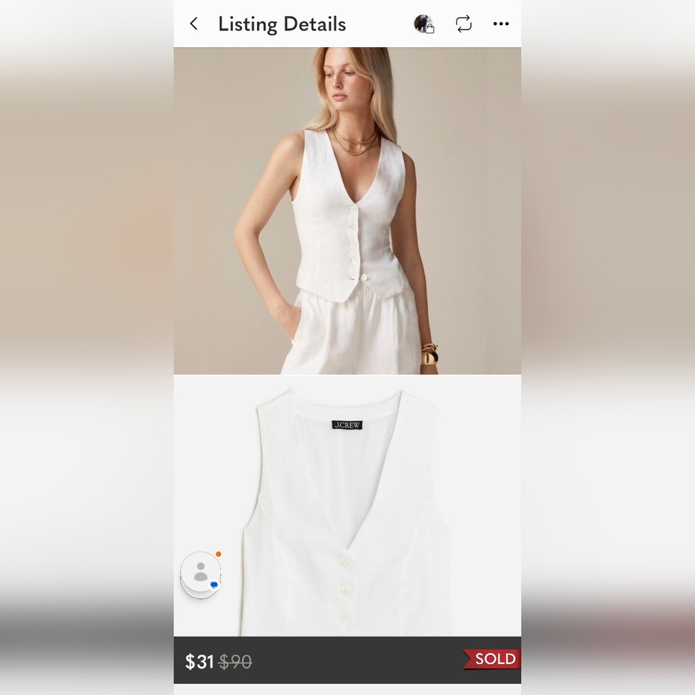 J.Crew Slim-fit linen vest